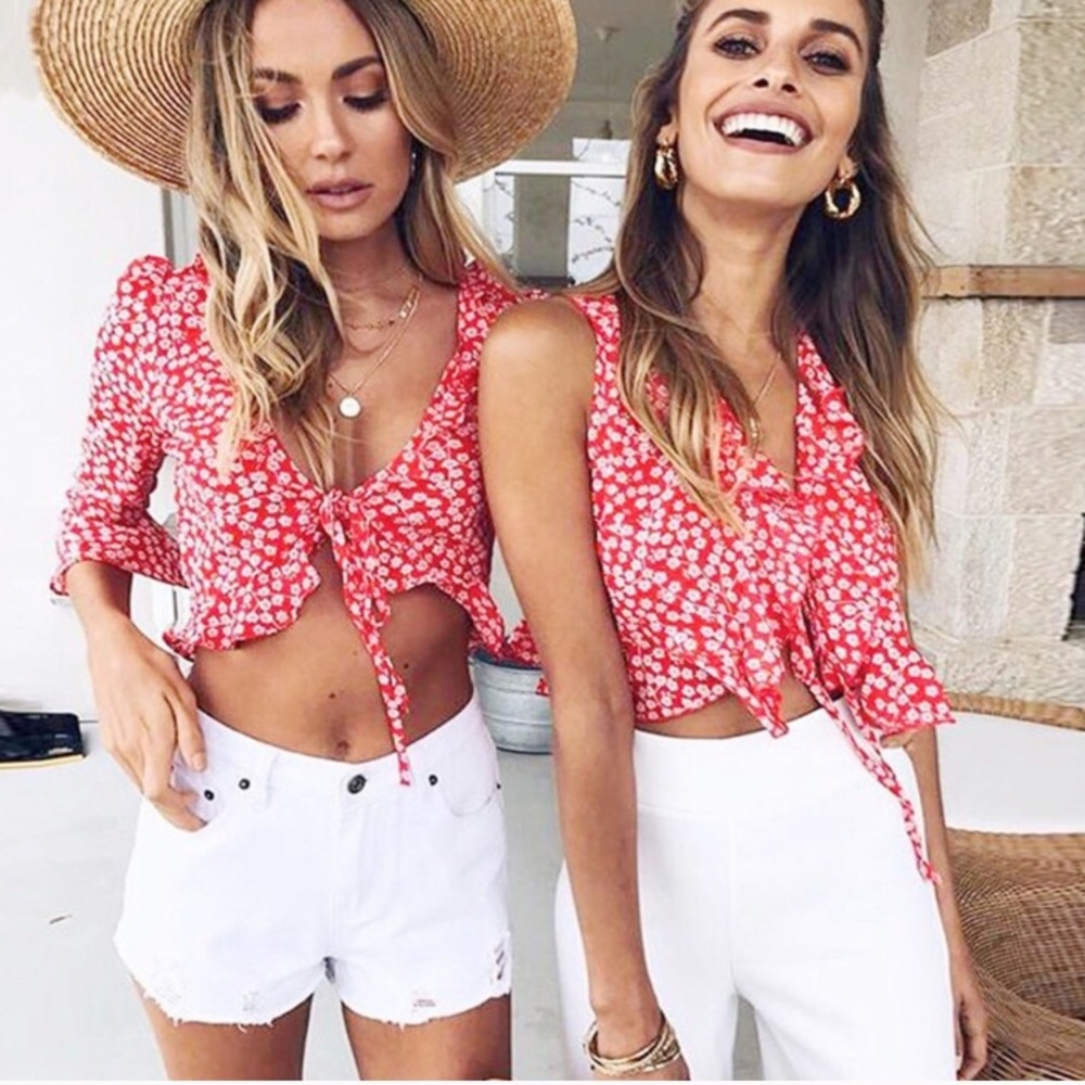 Adorable Front Tie Crop Top